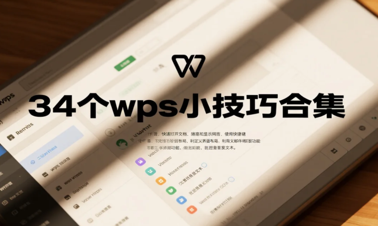wps 使用 技巧：34个wps小技巧合集，让你秒变wps高手